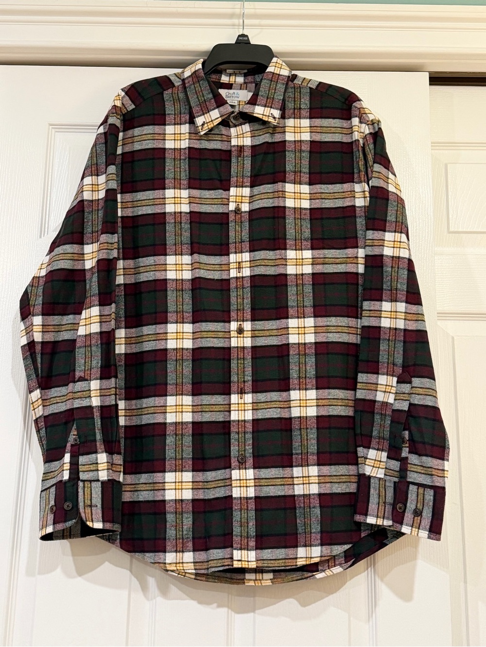 croft & barrow Men's Plaid Button-Down Shirt - Burgundy, Green, White